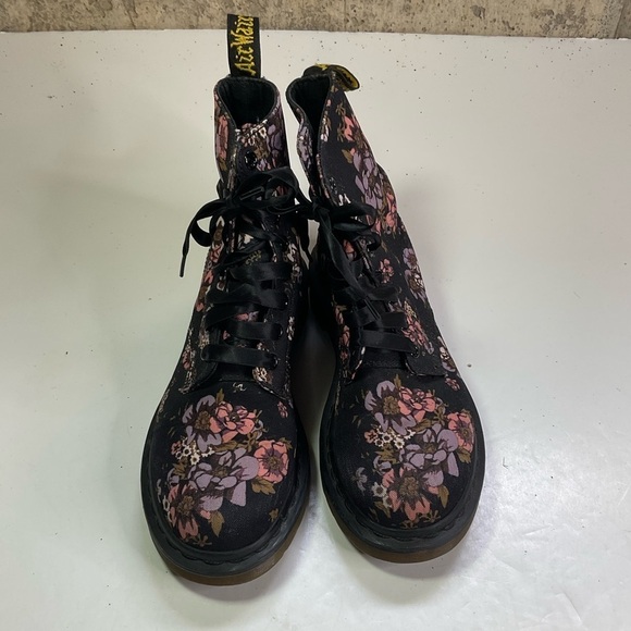 Dr. Martens Floral Canvas Beckett Lace Up Boots Size 6 - Picture 2 of 7